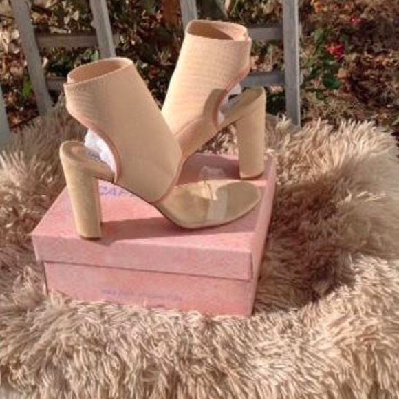 Cape Robbin Chic Nude Heel Sandal - Picture 1 of 5